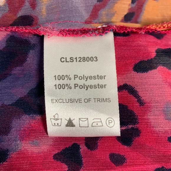 FOLIA Pink Multicoloured  3/4 Sleeves  Long Blouse Size M - Picture 6 of 8